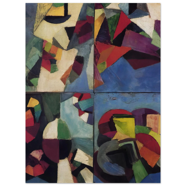 Morgan Russell - Four Part Synchromy, Number 7 - 1915 75x100 cm / 30x40inches Fine Art Poster