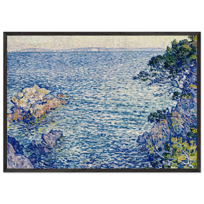 THE POINT OF ROSSIGNOL 1904 - Theo van Rysselberghe 70x100 cm / 28x40 inches Framed Art Print – Black Wooden Frame