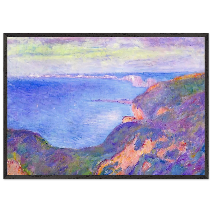 Cliff near Dieppe 2 - claude monet 70x100 cm / 28x40 inches Framed Art Print – Black Wooden Frame