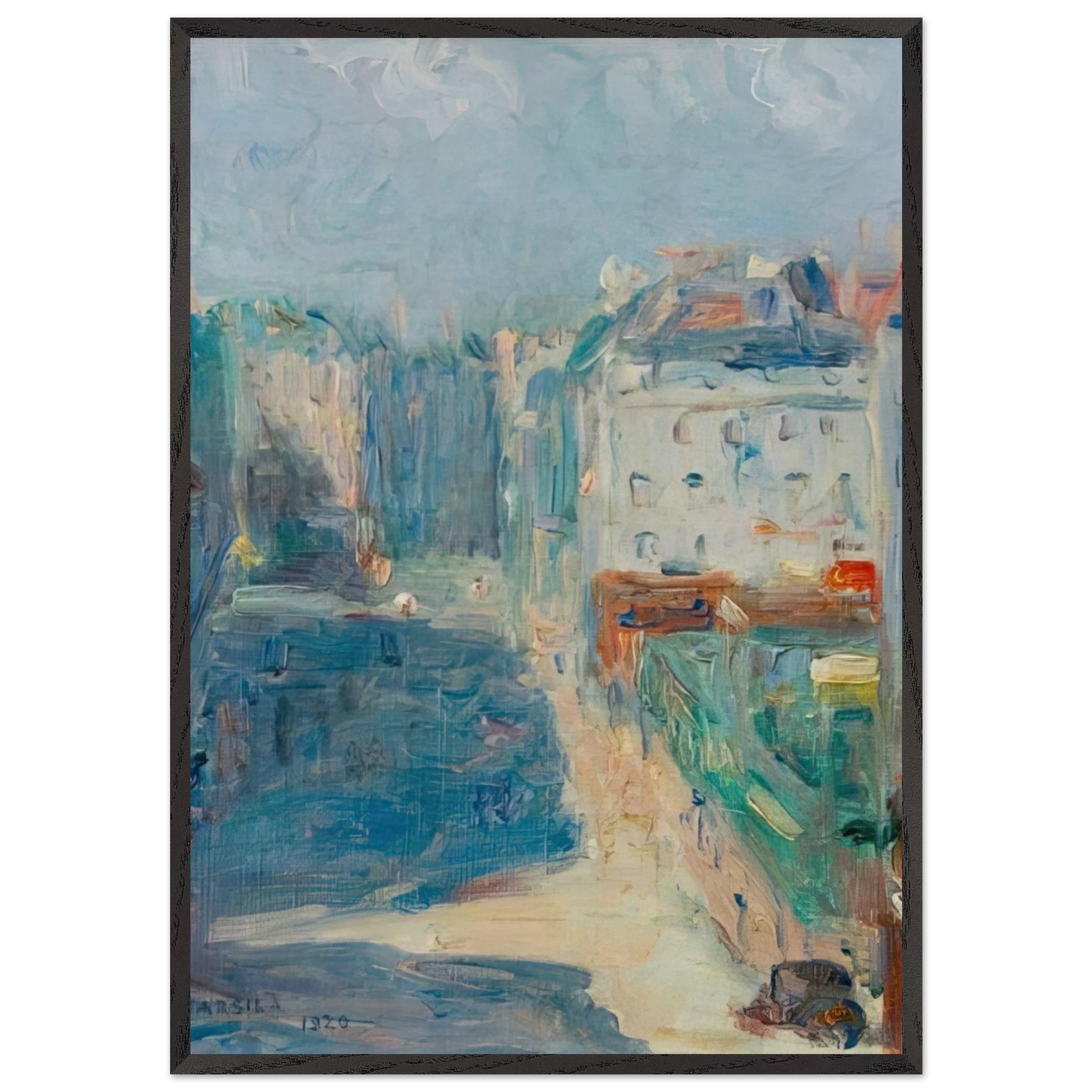 View of the Paris Hotel - Tarsila do Amaral 70x100 cm / 28x40 inches Framed Art Print – Black Wooden Frame