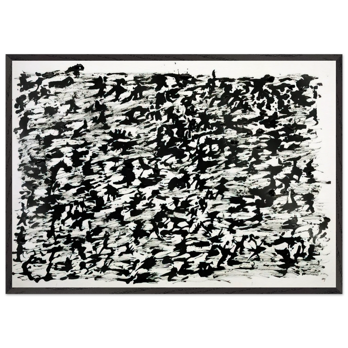 Untitled Chinese Ink Drawing - 1961 - Henri Michaux 70x100 cm / 28x40 inches Framed Art Print – Black Wooden Frame