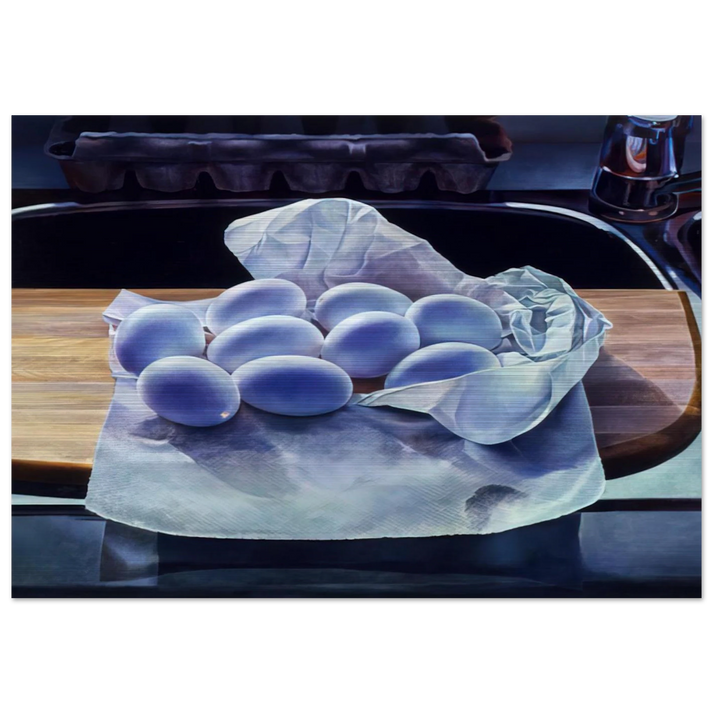 Hollowed Eggs for Easter - 1983 - Mary Pratt Brushed Aluminum Print - 70x100 cm / 28x40 inches | Mary Pratt Aluminum Print | Mary Pratt Prints