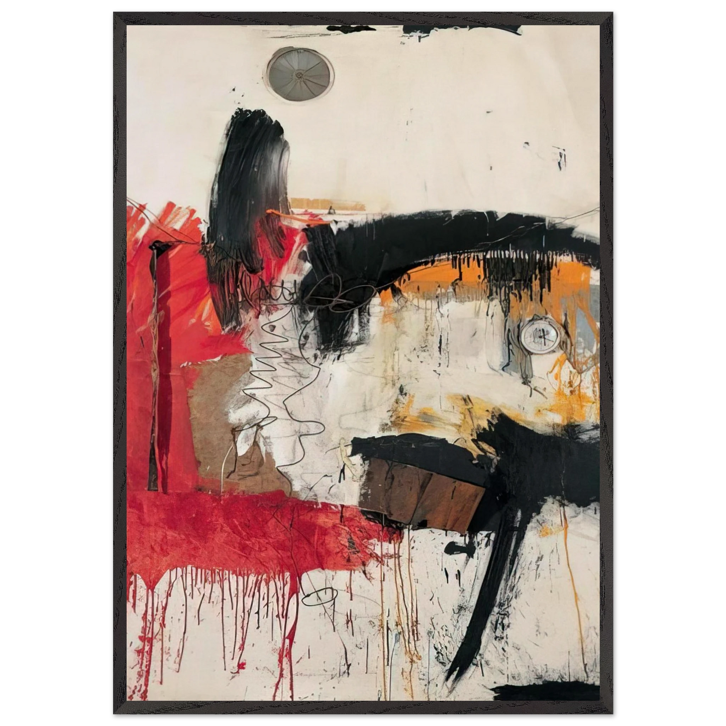 FIRST TIME PAINTING 1961 - Robert Rauschenberg 70x100 cm / 28x40 inches Framed Art Print – Black Wooden Frame