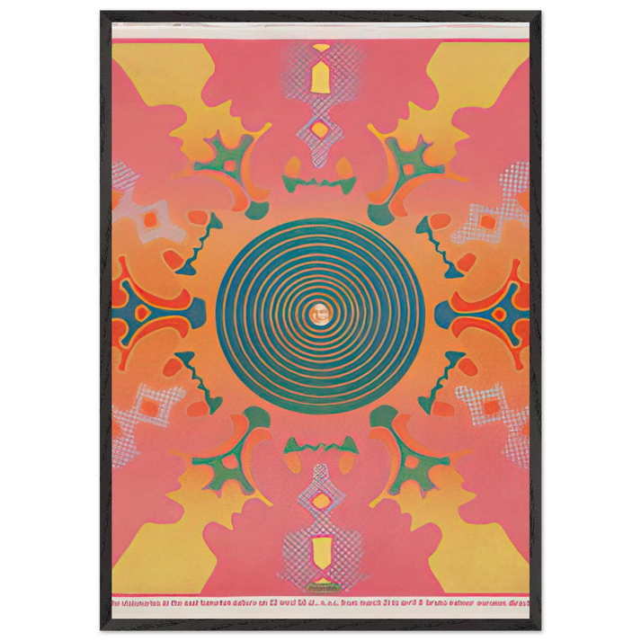 THE VISIONARIES AT THE EAST HAMPTON GALLERY 1967 - Peter Max 70x100 cm / 28x40 inches Framed Art Print – Black Wooden Frame