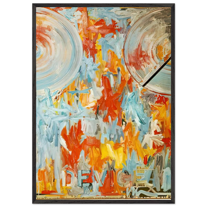 DEVICE - Jasper Johns 70x100 cm / 28x40 inches Framed Art Print – Black Wooden Frame