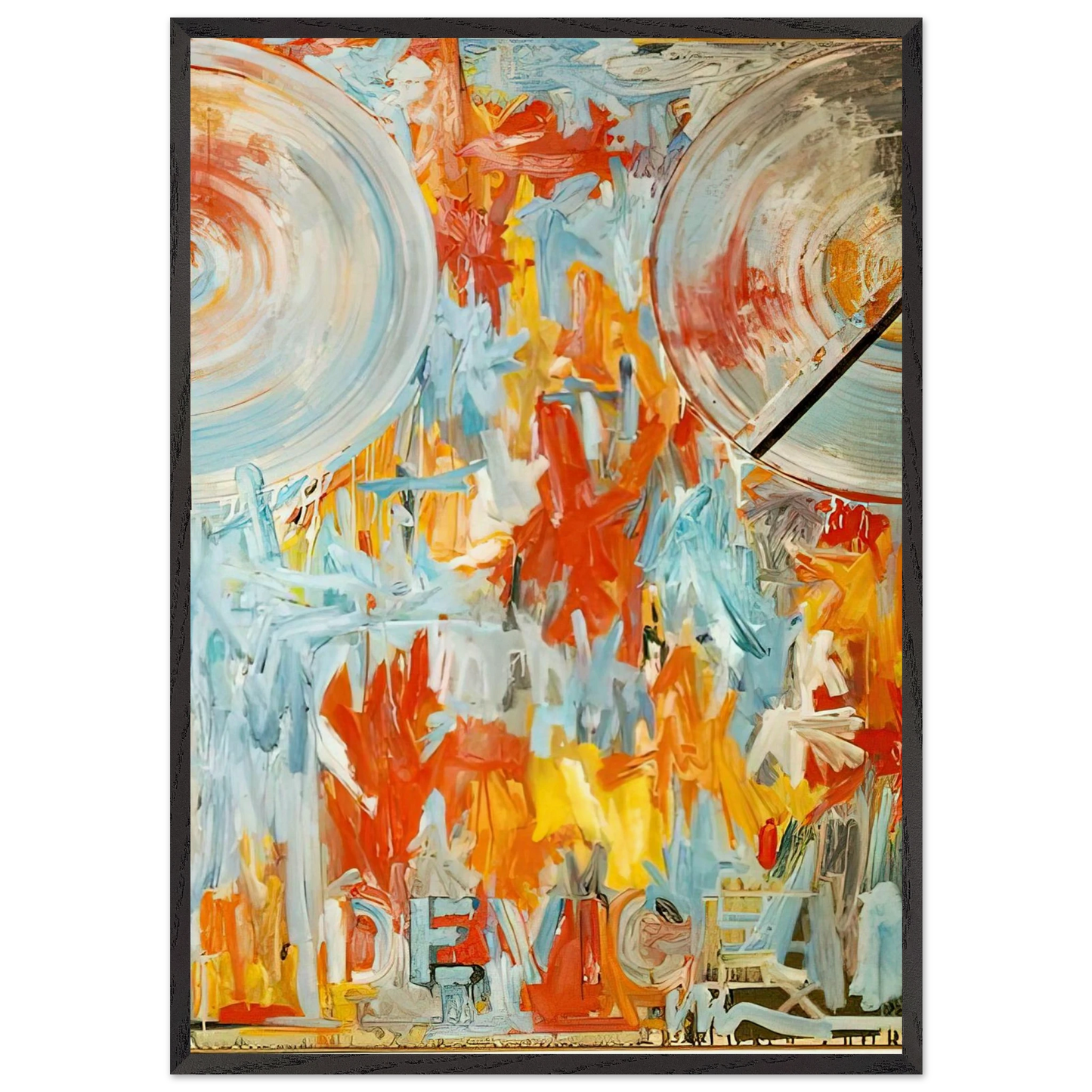 DEVICE - Jasper Johns 70x100 cm / 28x40 inches Framed Art Print – Black Wooden Frame