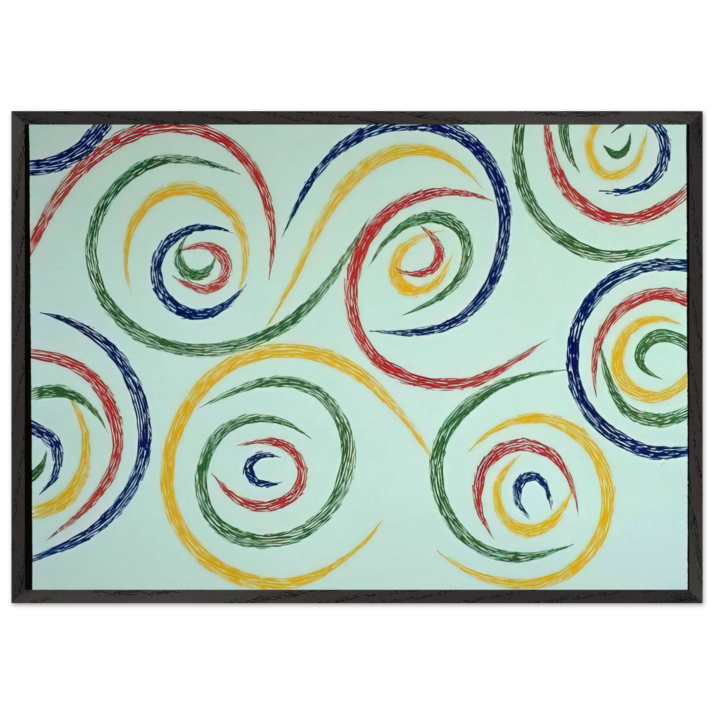 Cercles du Matin - 1992 - Piero Dorazio 70x100 cm / 28x40 inches Framed Art Print – Black Wooden Frame