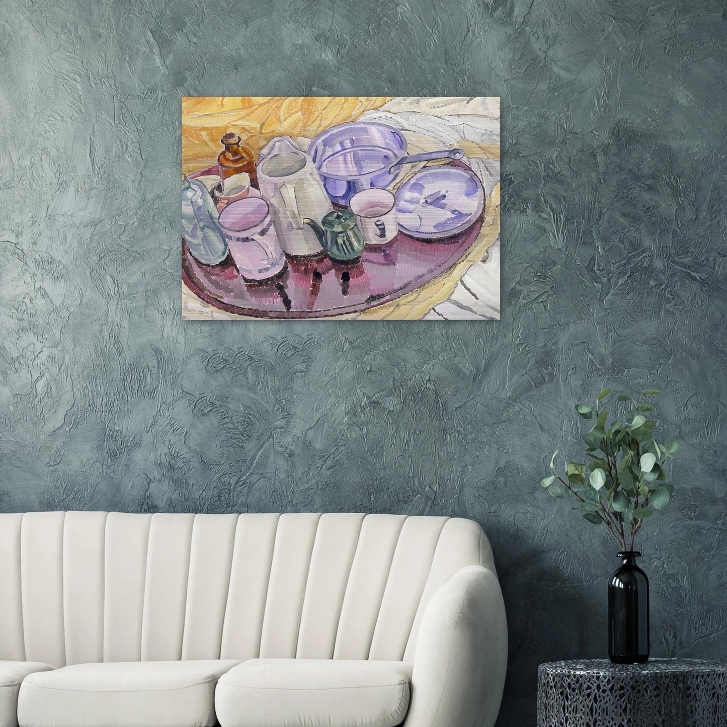 Things on an iron tray on the floor - 1928 - Grace Cossington Smith Brushed Aluminum Print - 70x100 cm / 28x40 inches | Grace Cossington Smith Aluminum Print | Grace Cossington Smith Prints