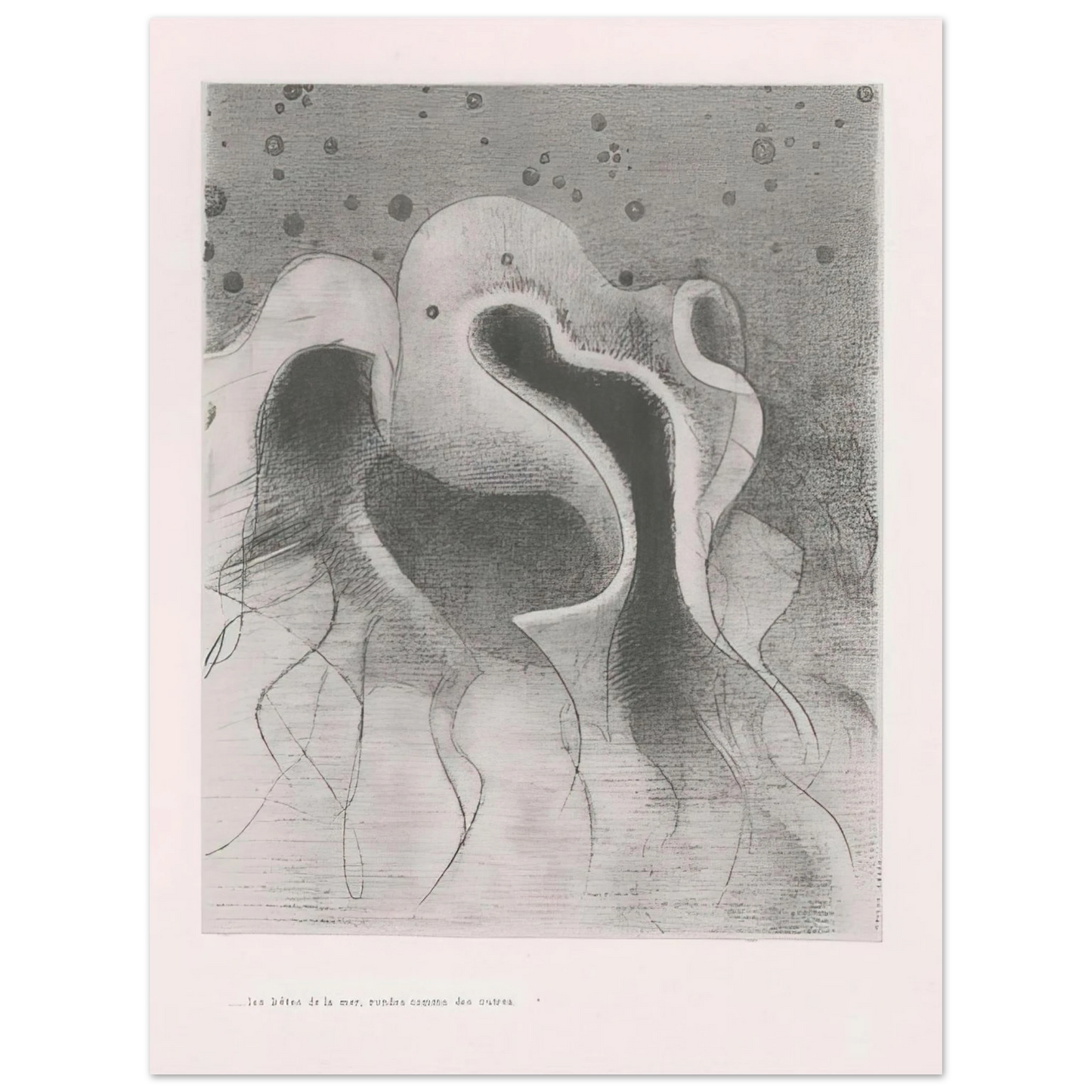 Odilon Redon - THE BEASTS OF THE SEA ROUND LIKE LEATHER BOTTLES PLATE 22 1896 Fine Art Poster - Default Title