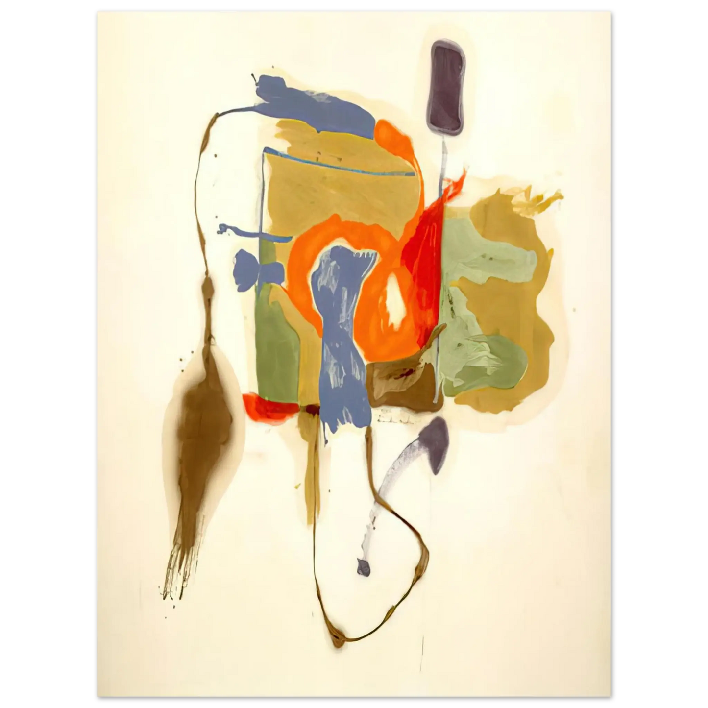 Helen Frankenthaler - Blue Form in a Scene - 1961 Wall art - 20x25 cm / 8x10 Inches - Fine Art Poster - -