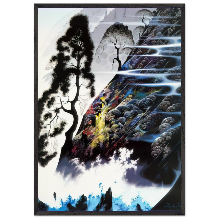 Radient Splendor - Eyvind Earle 70x100 cm / 28x40 inches Framed Art Print – Black Wooden Frame