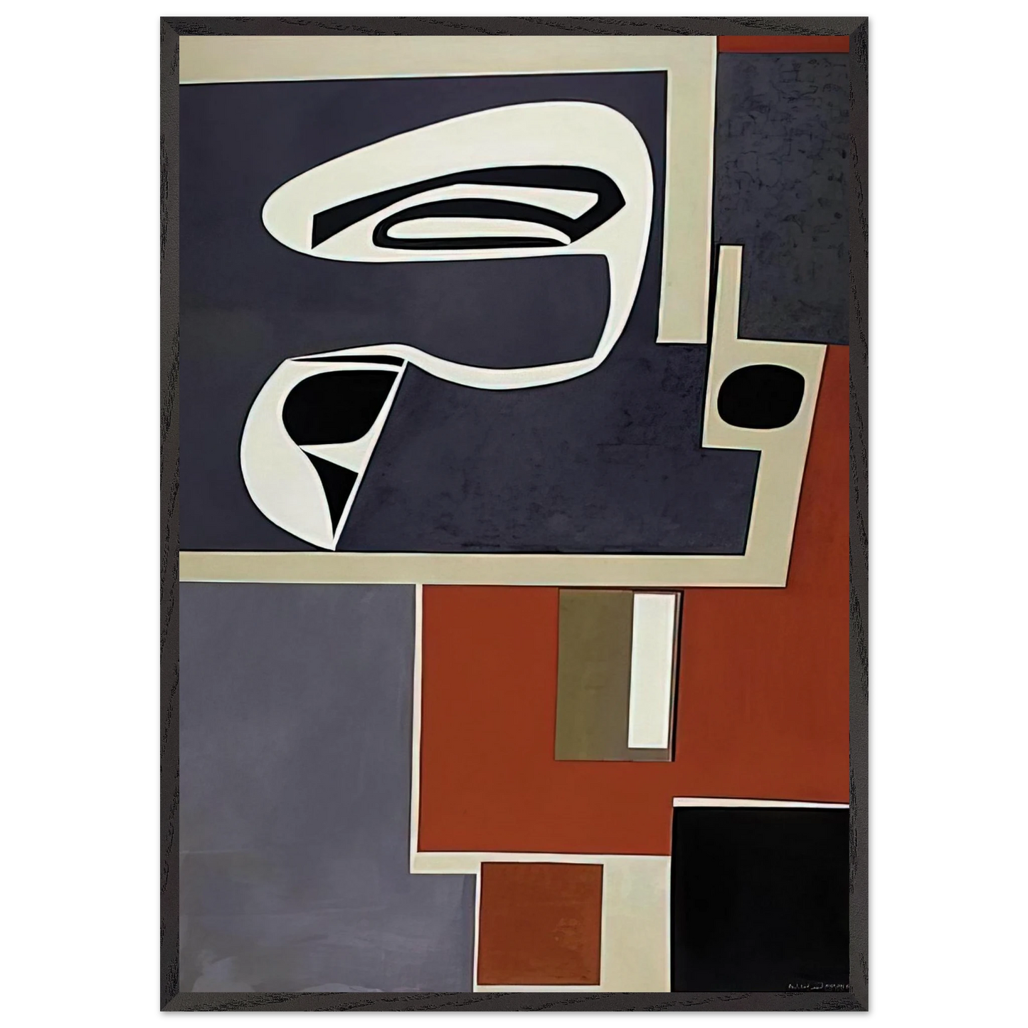 Whiplash - 1959 United States - Will Barnet Framed Art Print – Black Wooden Frame - Default Title - -Framed Art Print