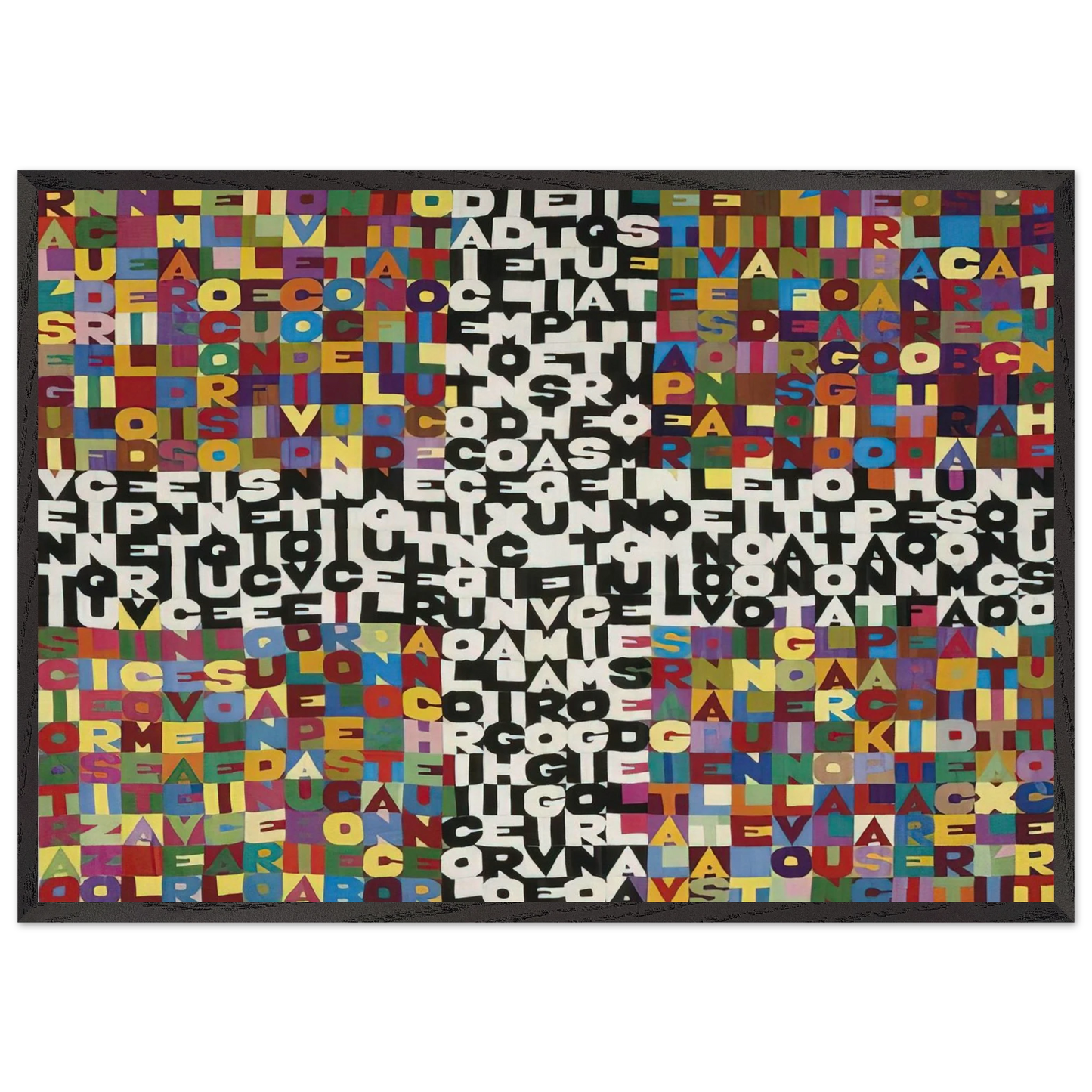 OGGI VENTICINQUESIMO GIORNO DEL SETTIMO MESE 1988 - Alighiero Boetti Framed Art Print – Black Wooden Frame - Default Title - -Framed Art Print