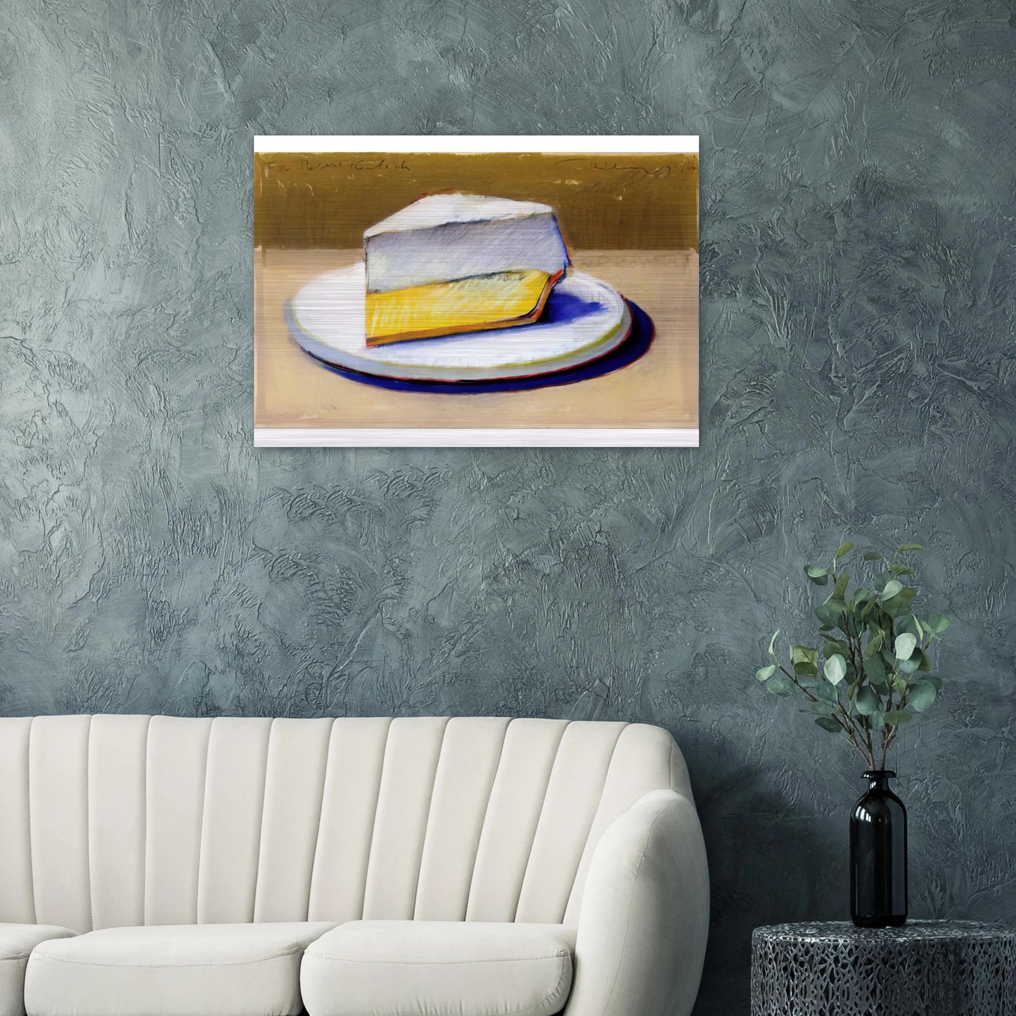 Lemon Meringue Pie - 1964 - Wayne Thiebaud Brushed Aluminum Print - 70x100 cm / 28x40 inches | Wayne Thiebaud Aluminum Print | Wayne Thiebaud Prints