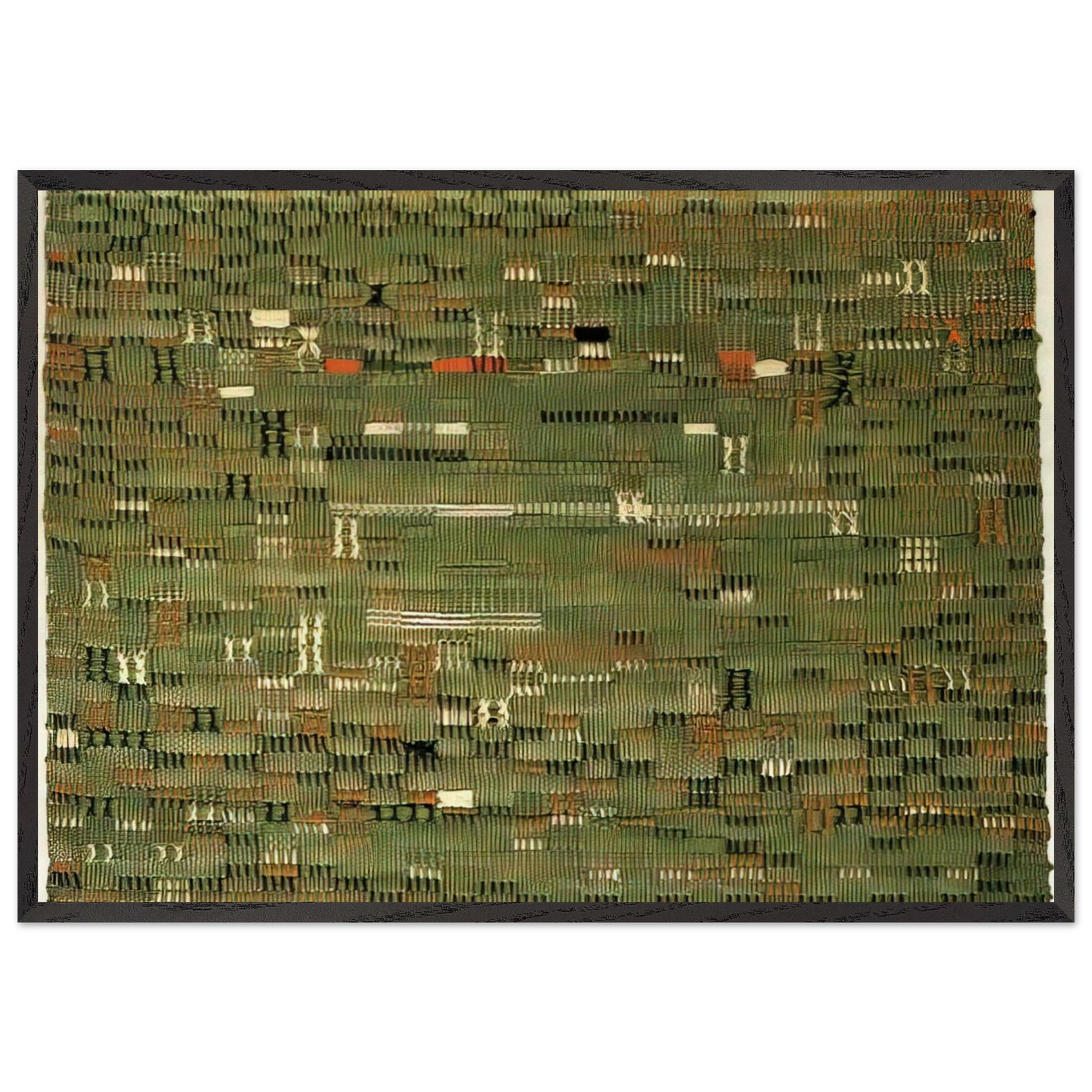 PASTURE 1958 - Anni Albers Framed Art Print – Black Wooden Frame - Default Title - -Framed Art Print
