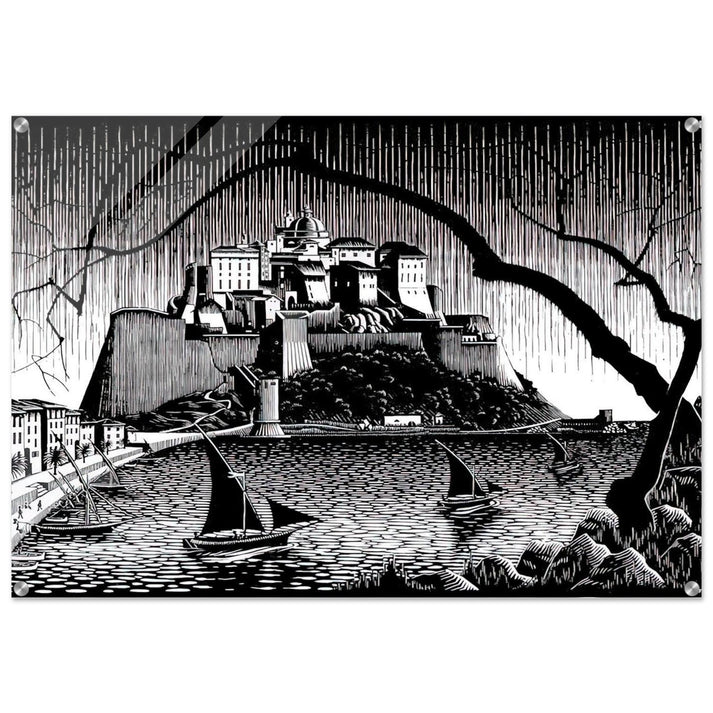 CITADEL OF CALVI CORSICA - MC Escher Acrylic Print - 70x100 cm / 28x40″ inches | MC Escher Wall Art | MC Escher Prints