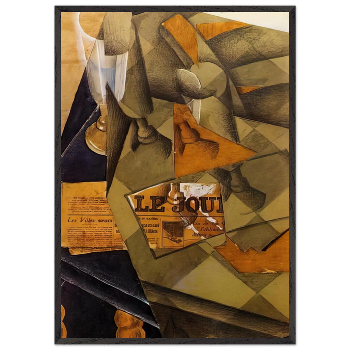 STILL LIFE 1914 N2 - Juan Gris 70x100 cm / 28x40 inches Framed Art Print – Black Wooden Frame