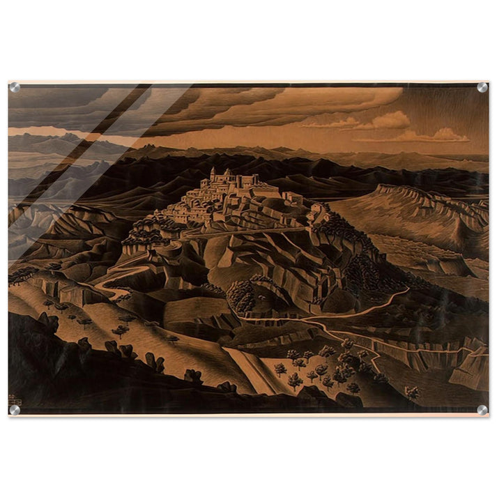 ITALIAN TOWN - MC Escher Acrylic Print - 70x100 cm / 28x40″ inches | MC Escher Wall Art | MC Escher Prints