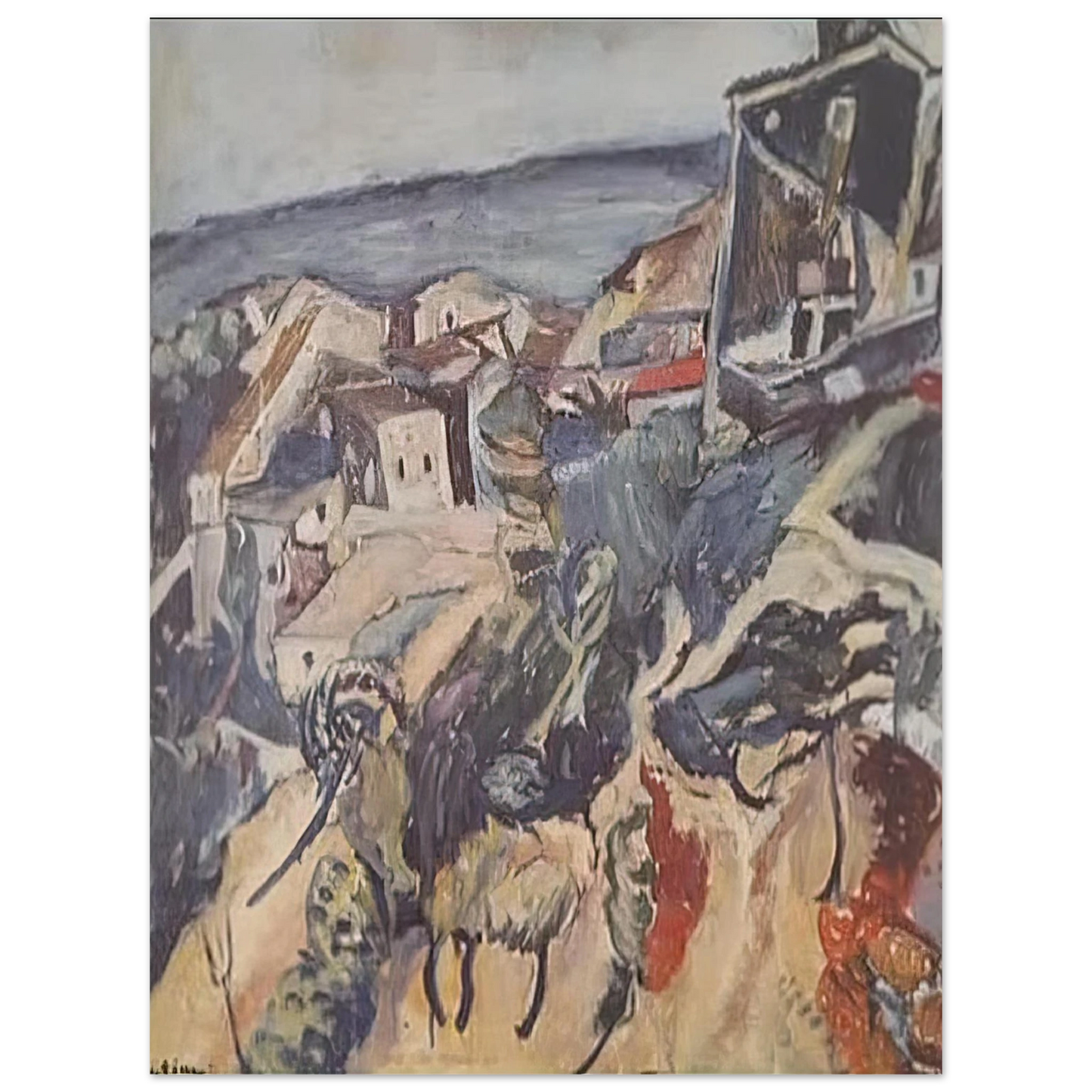 Chaim Soutine - HOUSES BY THE SEA 1918 Fine Art Poster - Default Title