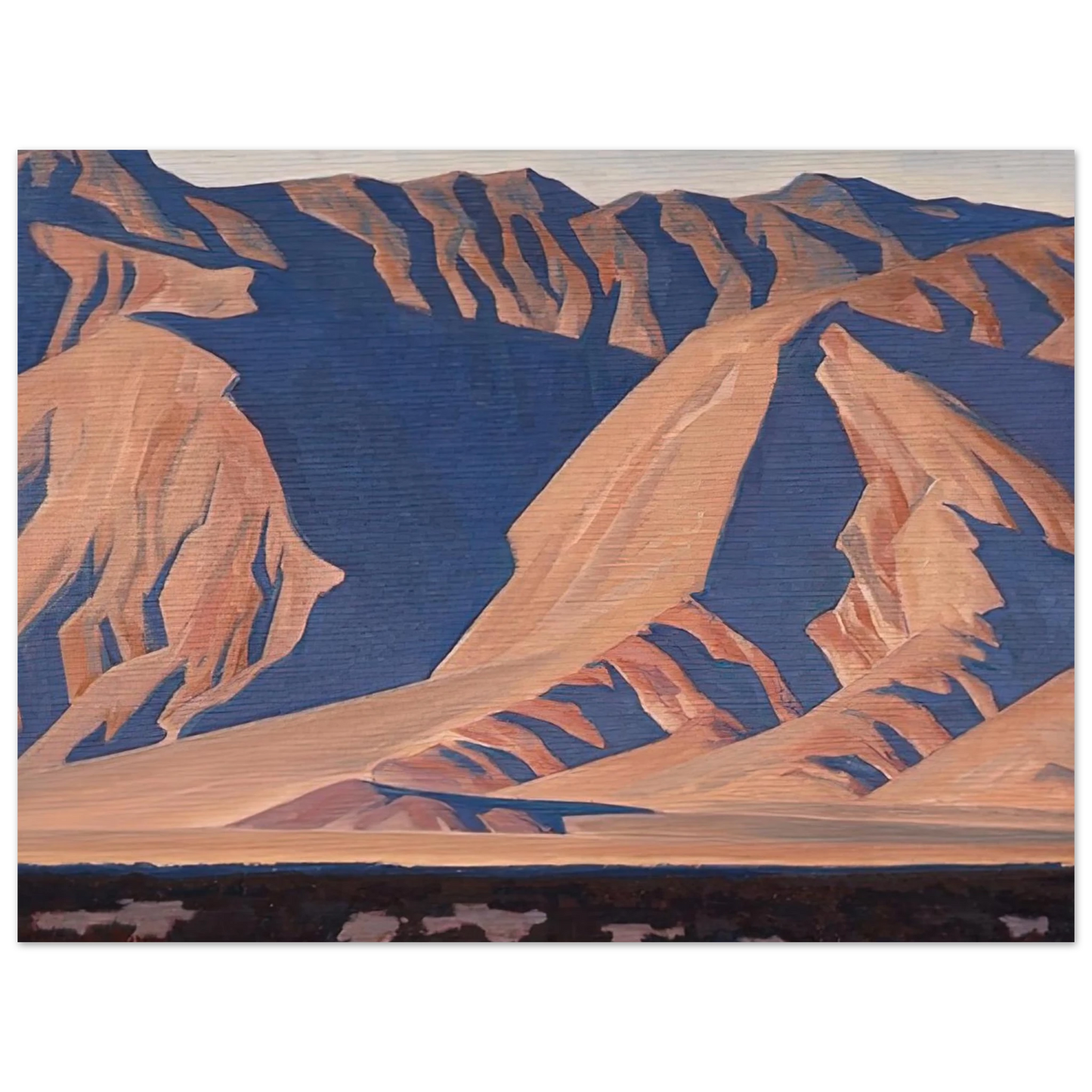 Maynard Dixon - INYO MOUNTAINS 1944 Wall art - 15x20 cm / 6x8 inches - Premium Wooden Framed Poster With Fine Art Paper-canvas - White frame