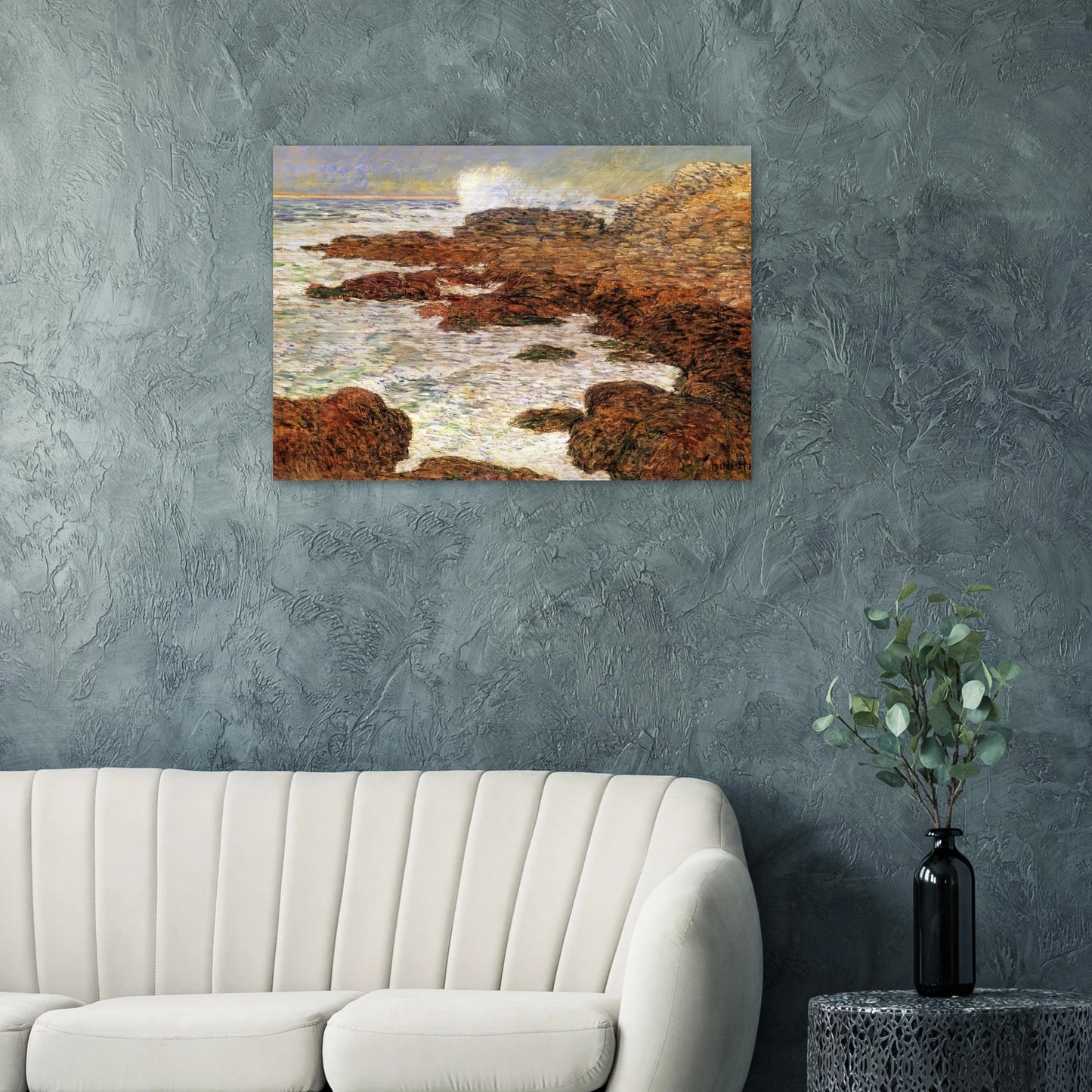 Seaweed and Surf, Appledore - Childe Hassam Brushed Aluminum Print - 70x100 cm / 28x40 inches | Childe Hassam Aluminum Print | Childe Hassam Prints