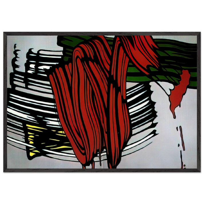 BIG PAINTING NO 6 1965 1 - Roy Lichtenstein 70x100 cm / 28x40 inches Framed Art Print – Black Wooden Frame