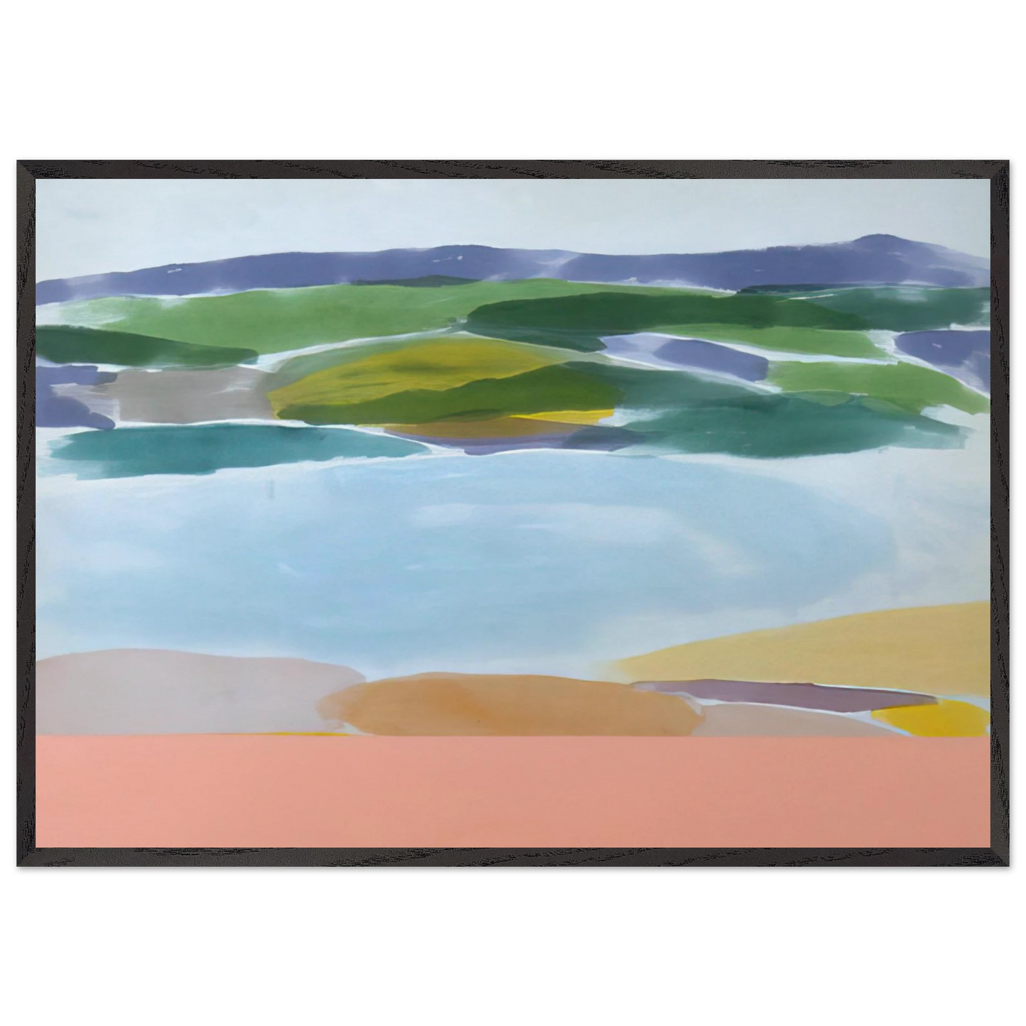 Survivals Shore - 1980 - Ronnie Landfield Framed Art Print – Black Wooden Frame - Default Title - -Framed Art Print