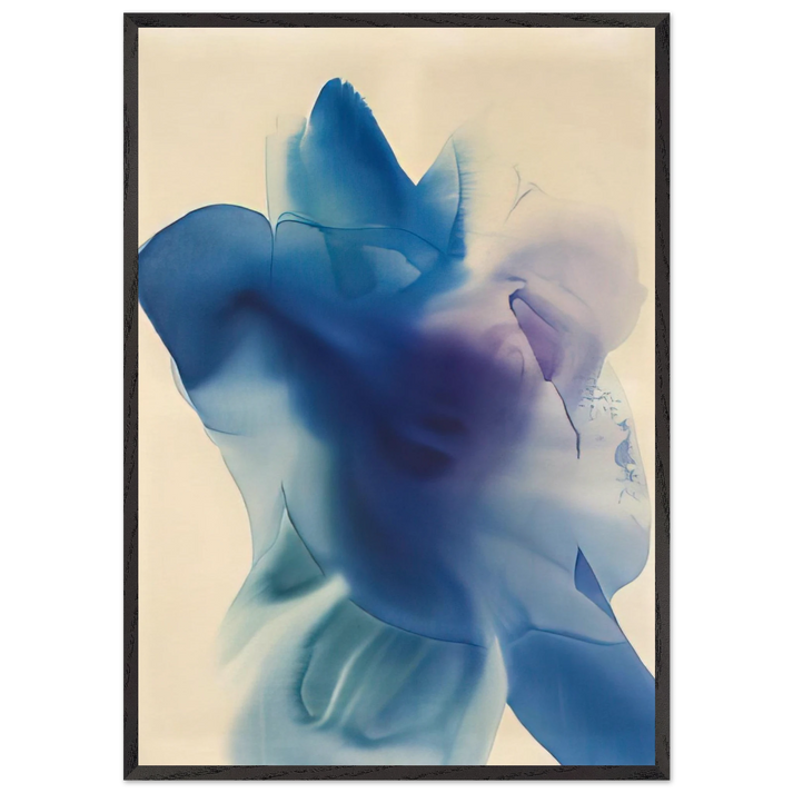 Phenomena Astral Blue - 1968 - Paul Jenkins 70x100 cm / 28x40 inches Framed Art Print – Black Wooden Frame