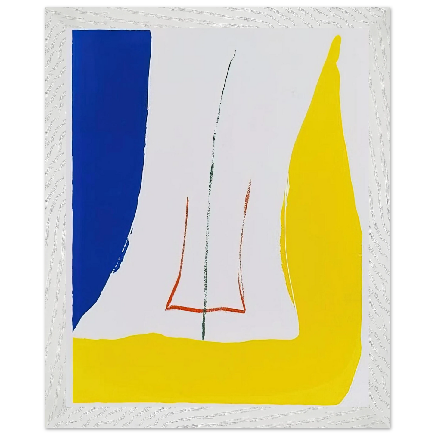 Helen Frankenthaler - Sun Corner - 1968 Wall art - A3 (29.7 x 42 cm) - Premium Wooden Framed Poster With Fine Art Paper - White frame