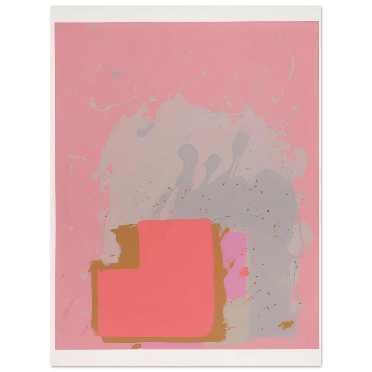 John Hoyland - Red Black on Pink - 1971 Fine Art Poster - Default Title