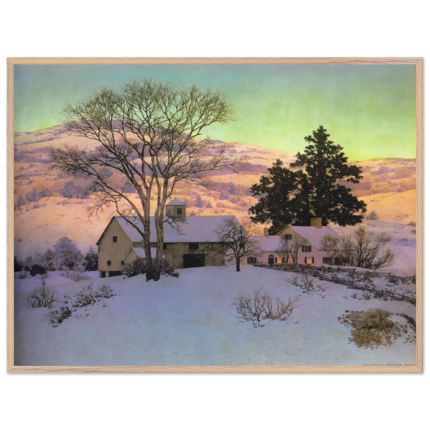 Maxfield Parrish - Afterglow Wall Art - 30x40 cm / 12x16 inches - Fine Art Poster - -