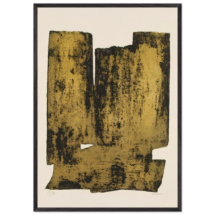 Eau forte XII - 1957 - Pierre Soulages 70x100 cm / 28x40 inches Framed Art Print – Black Wooden Frame