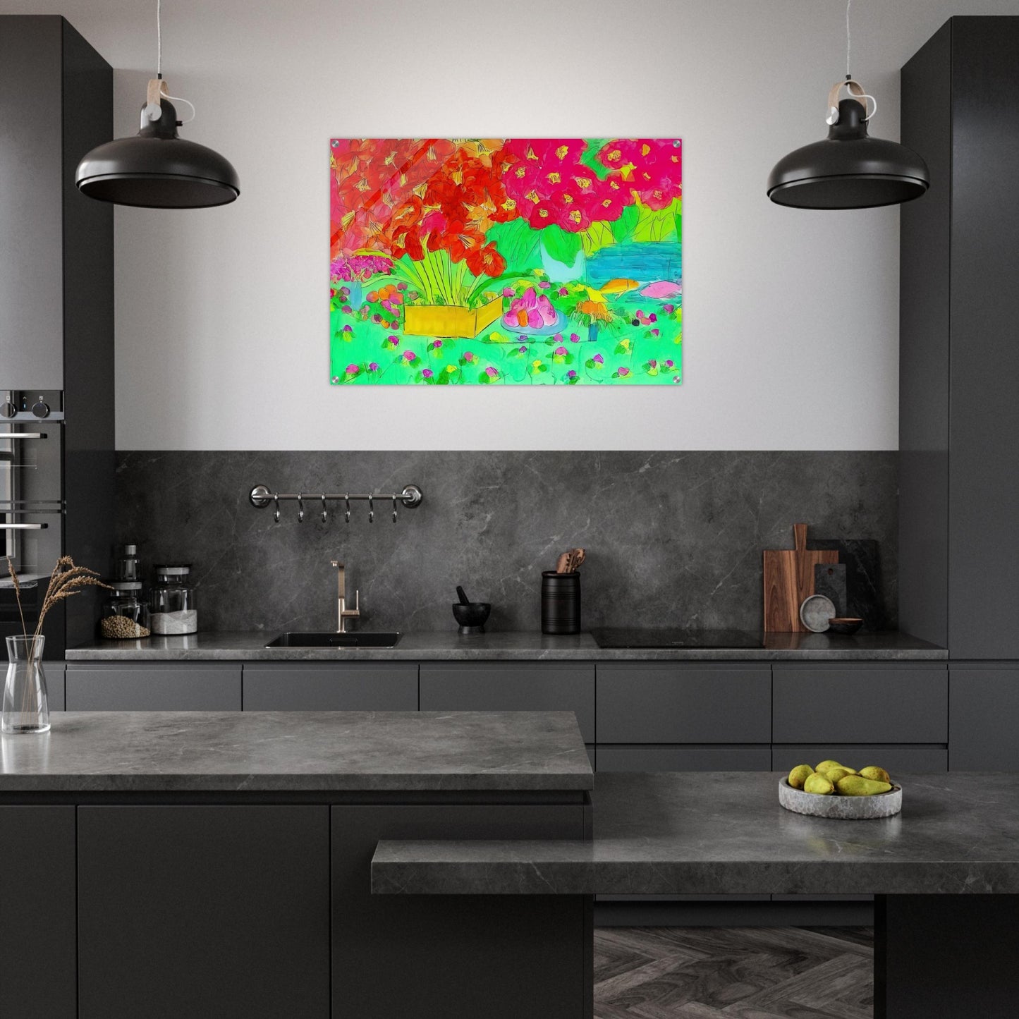 Rose Garden - 1990 - Walasse Ting Acrylic Print - 70x100 cm / 28x40″ inches