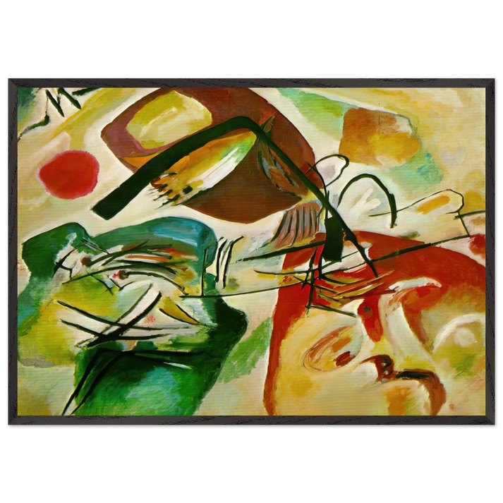 PICTURE WITH A BLACK ARCH 1912 - Wassily Kandinsky 70x100 cm / 28x40 inches Framed Art Print – Black Wooden Frame