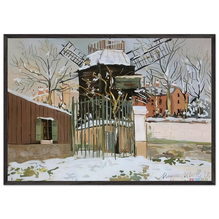 MOULIN DE LA GALETTE 2 - Maurice Utrillo 70x100 cm / 28x40 inches Framed Art Print – Black Wooden Frame