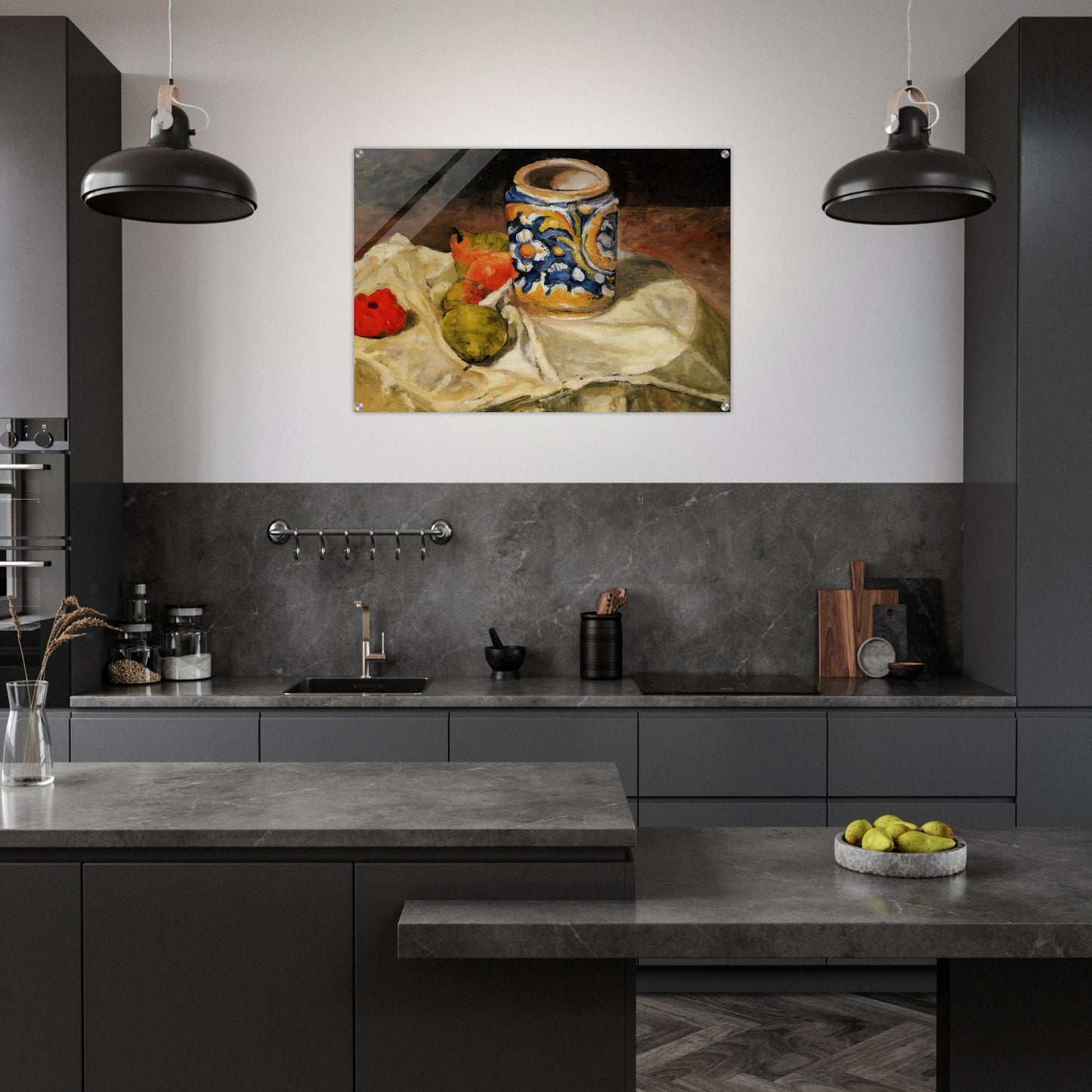 Still life with Italian earthenware jar - Paul Cézanne Acrylic Print - 70x100 cm / 28x40″ inches