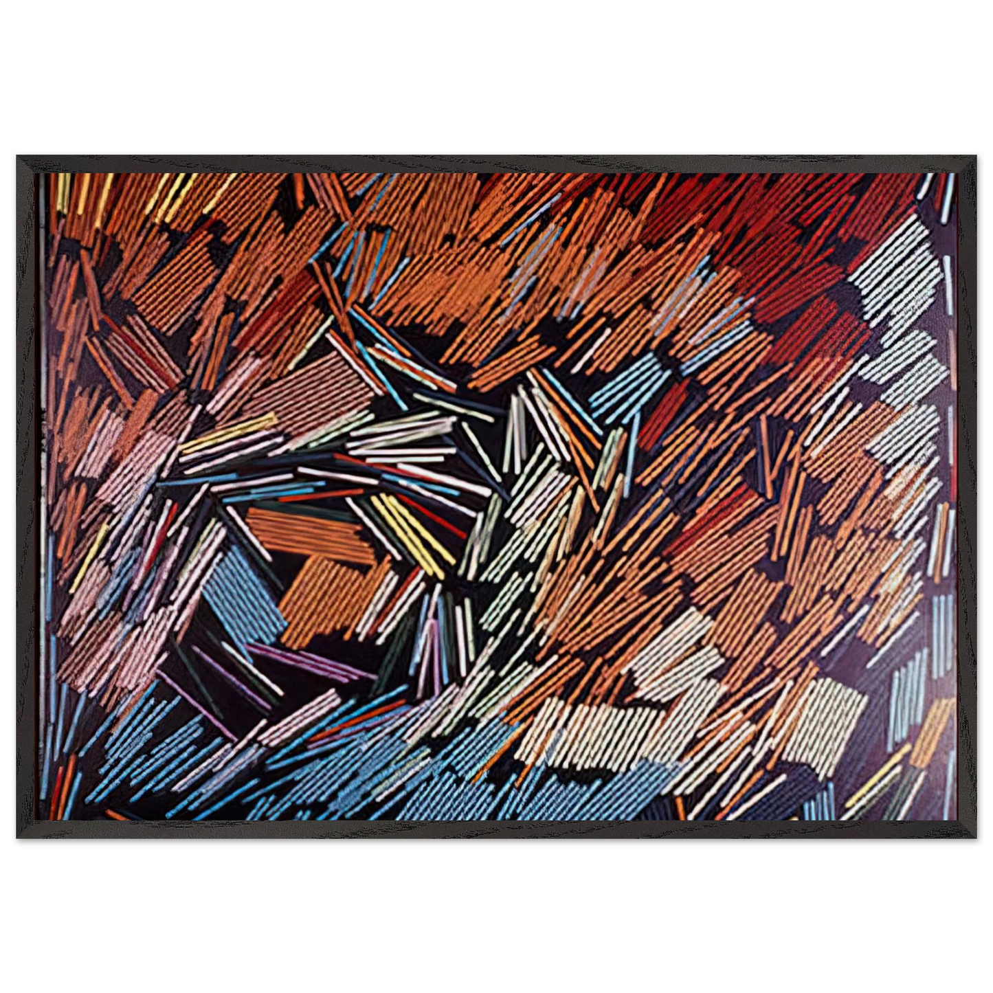 November - 1968 - Ronnie Landfield 70x100 cm / 28x40 inches Framed Art Print – Black Wooden Frame