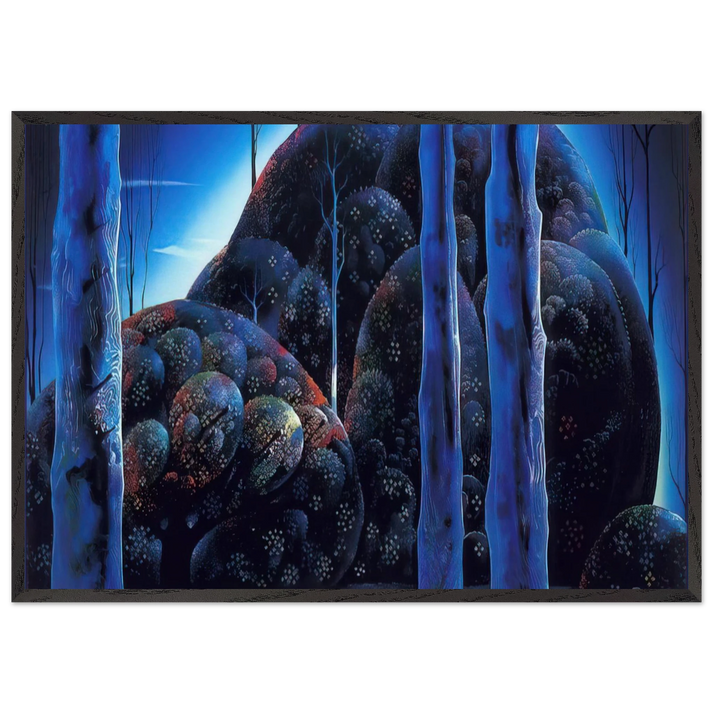 Moonlit Eucalyptus - Eyvind Earle 70x100 cm / 28x40 inches Framed Art Print – Black Wooden Frame