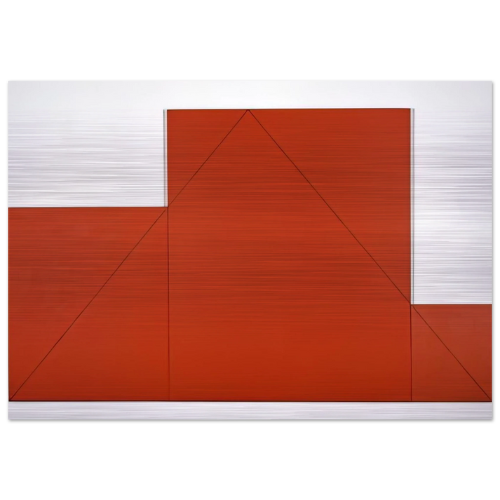A TRIANGLE WITHIN THREE RECTANGLES 1977 - Robert Mangold Brushed Aluminum Print - 70x100 cm / 28x40 inches | Robert Mangold Aluminum Print | Robert Mangold Prints
