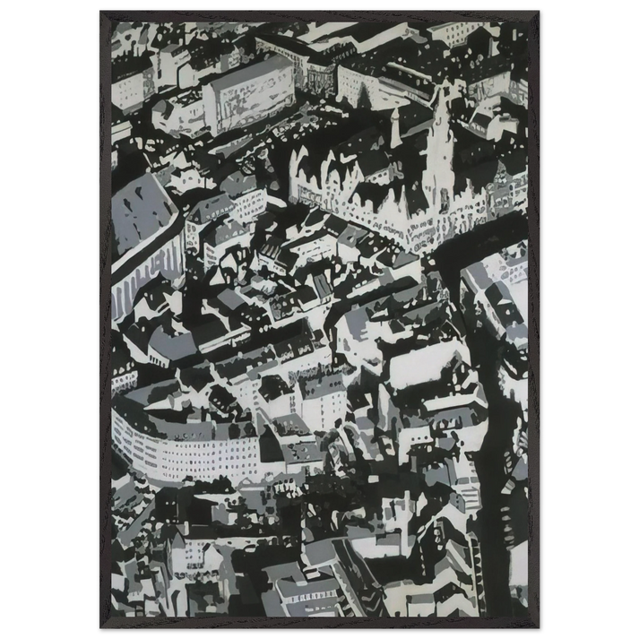 TOWNSCAPE MU 1968 - Gerhard Richter 70x100 cm / 28x40 inches Framed Art Print – Black Wooden Frame