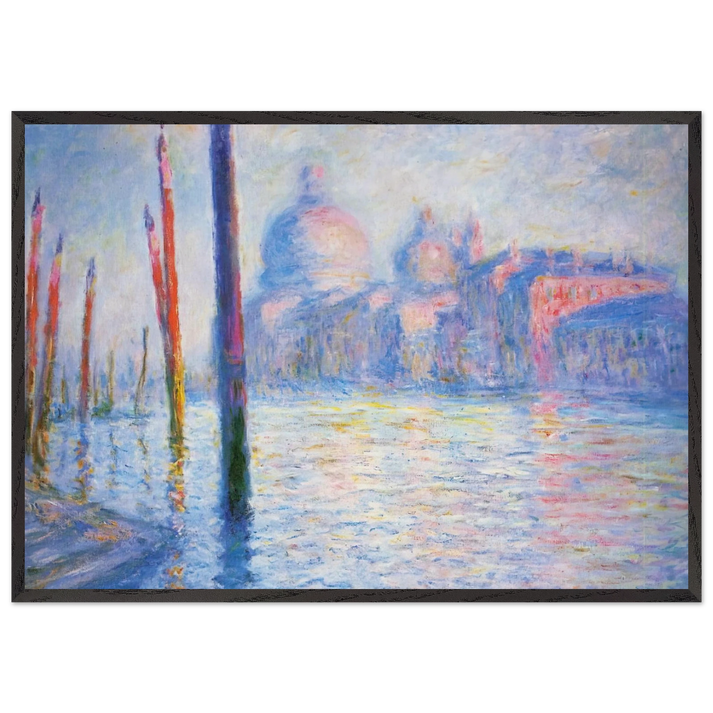 The Grand Canal 02 - claude monet 70x100 cm / 28x40 inches Framed Art Print – Black Wooden Frame