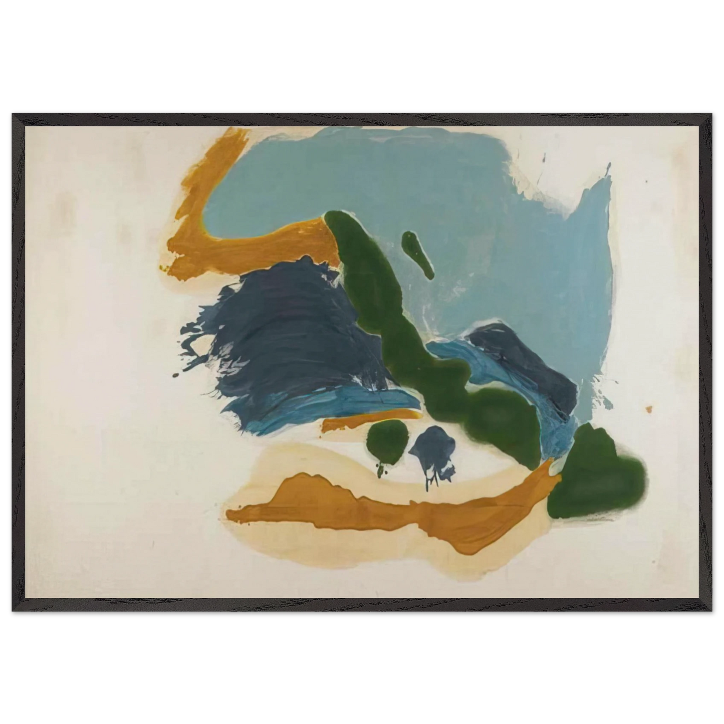 Tuscany - 1963 - Helen Frankenthaler 70x100 cm / 28x40 inches Framed Art Print – Black Wooden Frame