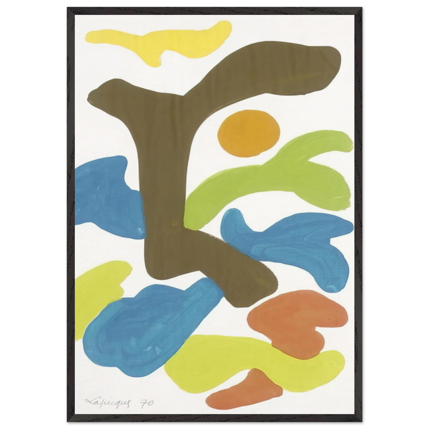 Le premier jour - 1970 - Charles Lapicque 70x100 cm / 28x40 inches Framed Art Print – Black Wooden Frame