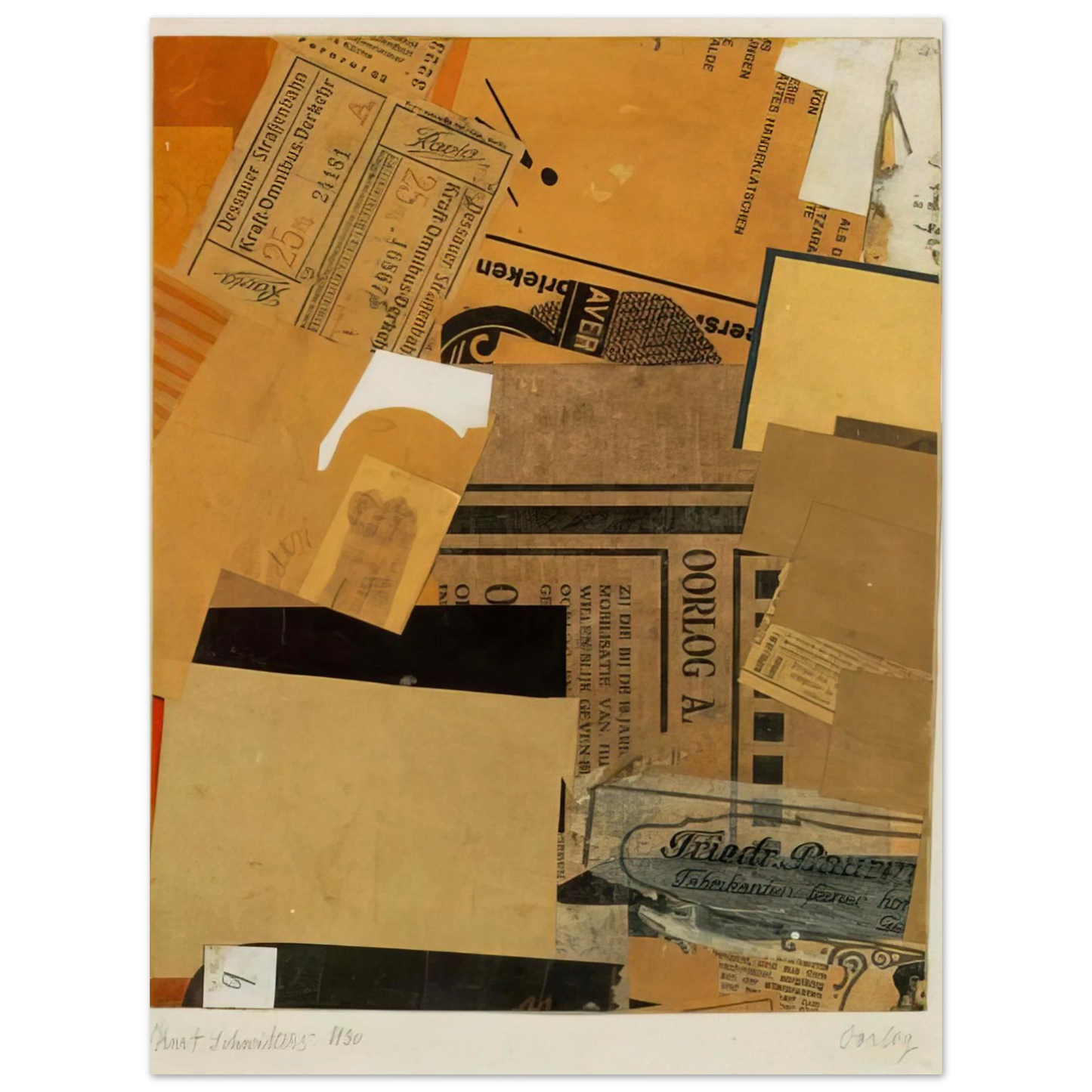 Kurt Schwitters - OORLOG 1930 Fine Art Poster - Default Title