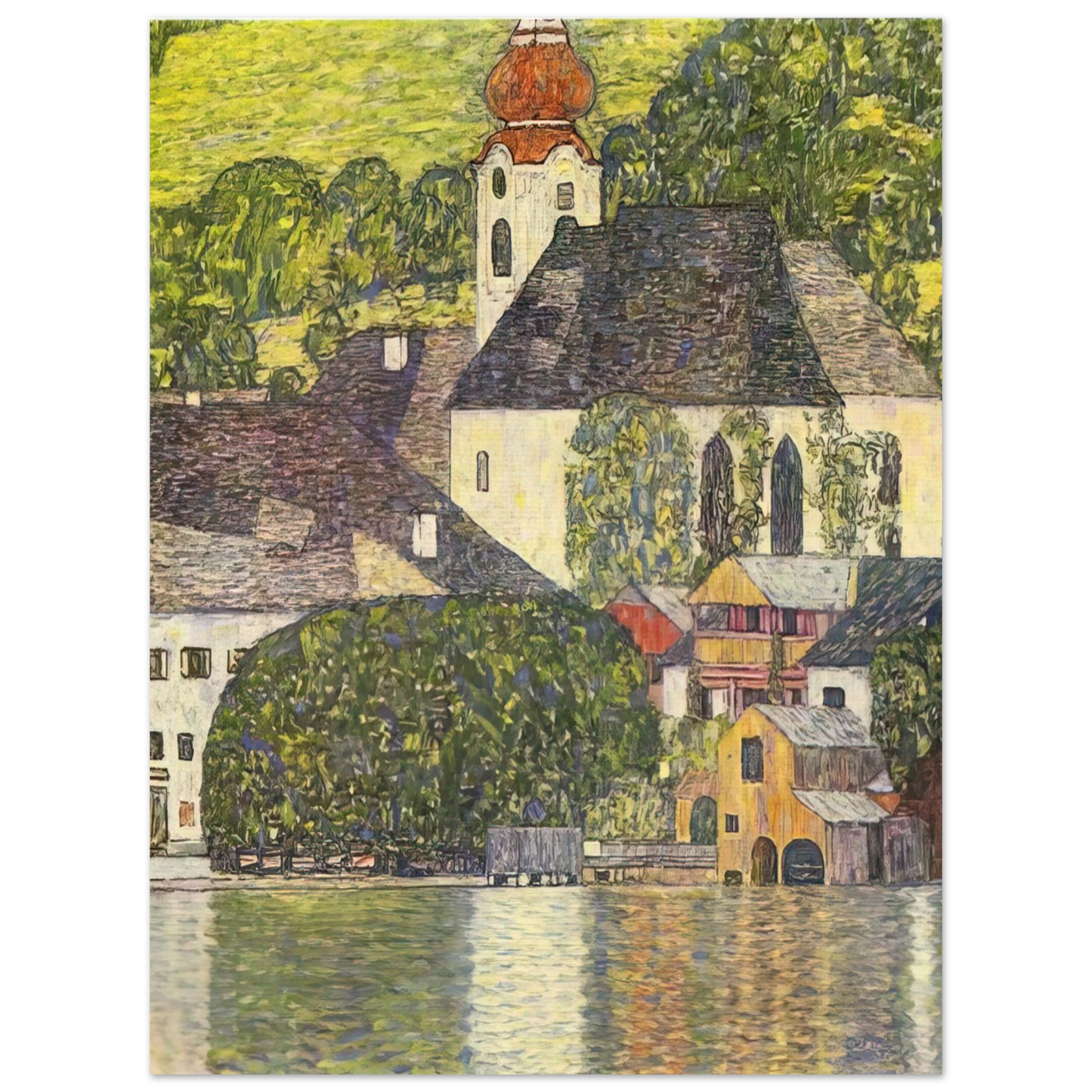 Gustav Klimt - CHRUCH IN UNTERACH ON THE ATTERSEE Fine Art Poster - Default Title