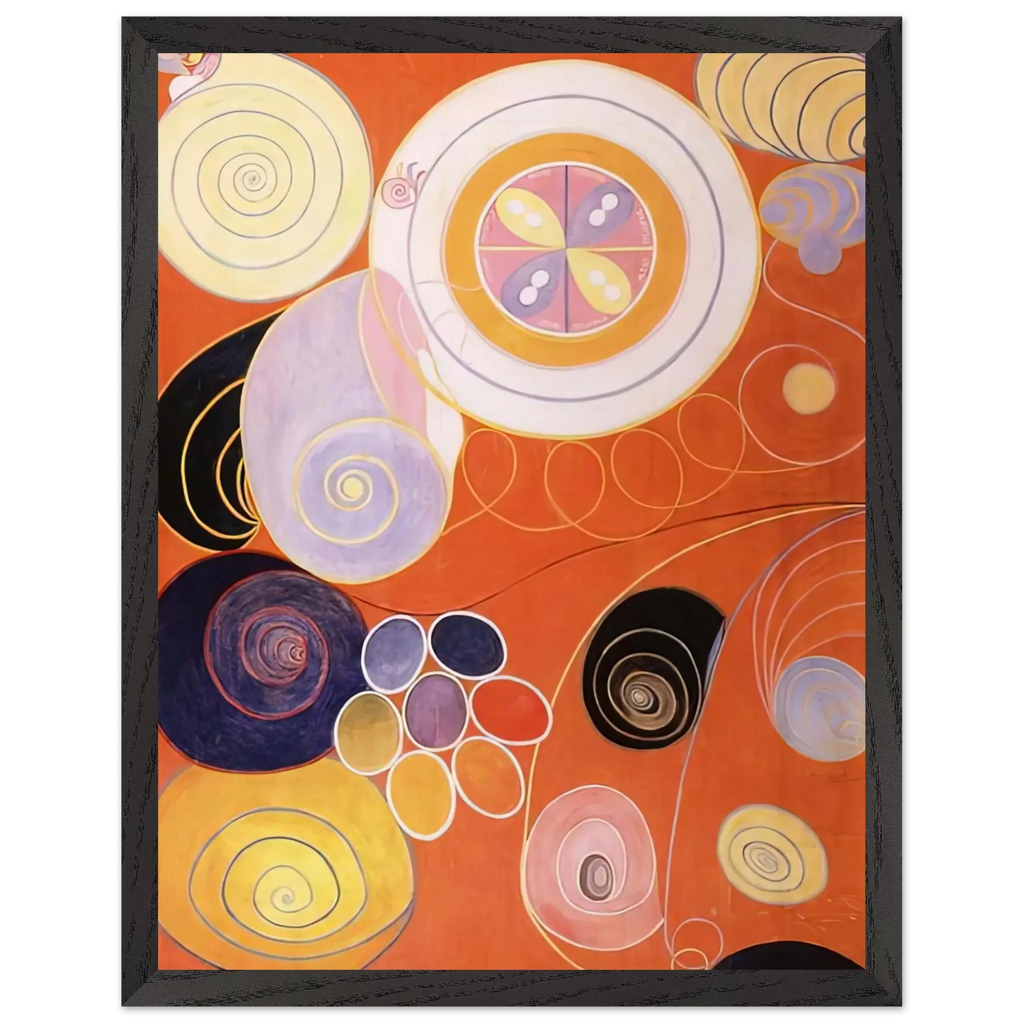 Hilma af Klint - THEY TENS MAINSTAY IV 1907 Wall art - 15x20 cm / 6x8 inches - Premium Wooden Framed Poster With Fine Art Paper - Wood frame