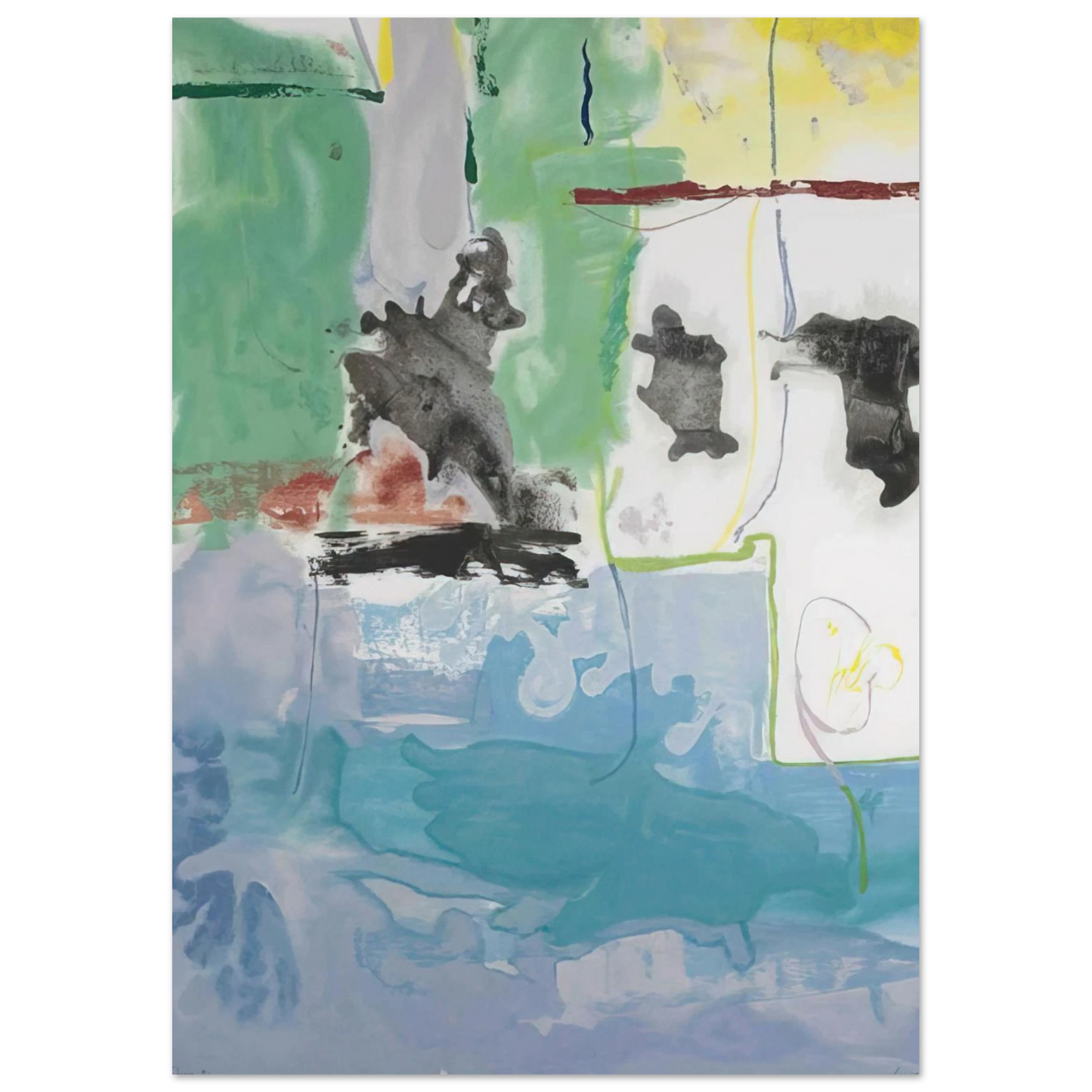 Helen Frankenthaler - West Wind - 1997 Wall art - 20x25 cm / 8x10 Inches - Fine Art Poster - -