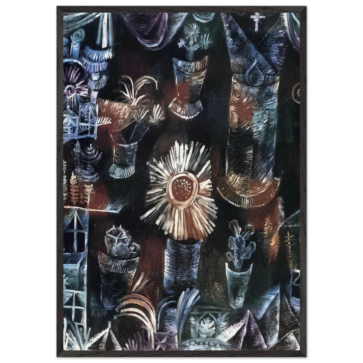 STILL LIFE WITH THISTLE BLOOM 1919 - Paul Klee 70x100 cm / 28x40 inches Framed Art Print – Black Wooden Frame
