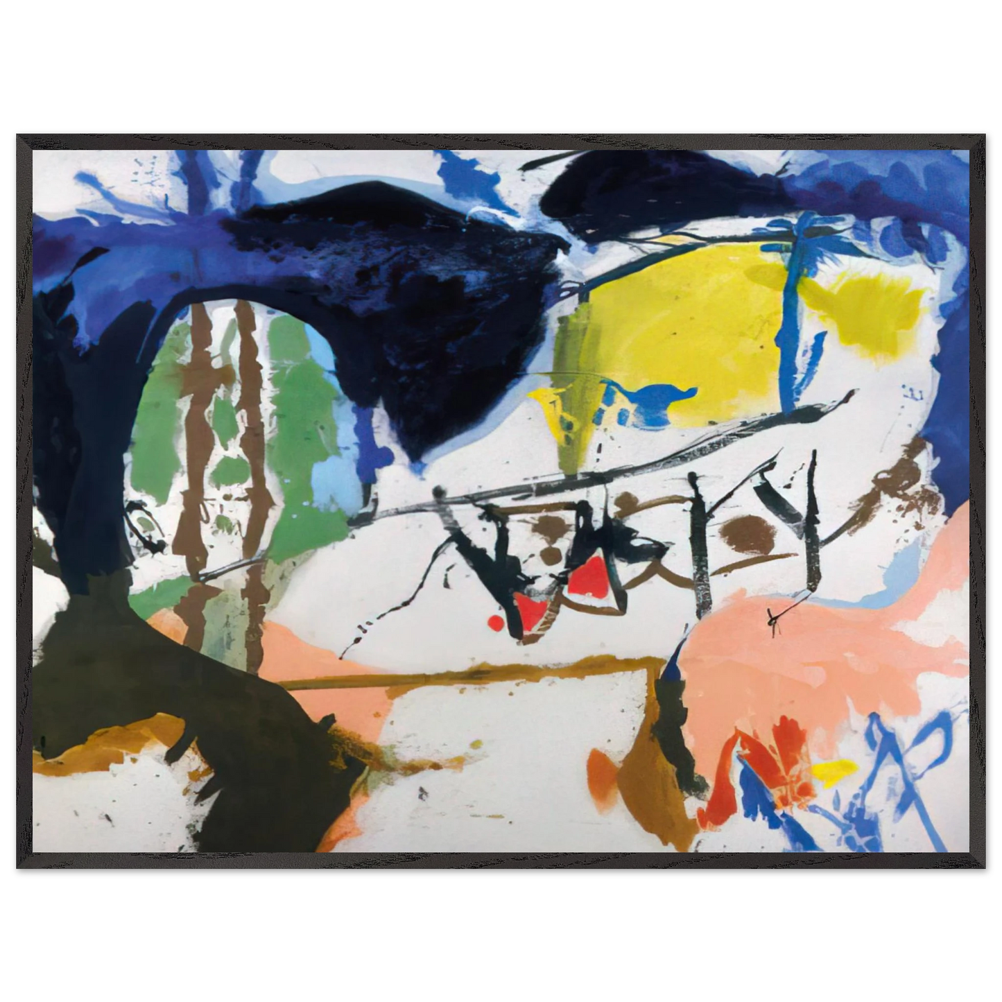 Helen Frankenthaler - Acres - 1959 Wall art - A2 (42 x 59.4 cm) - Premium Wooden Framed Poster With Fine Art Paper - White frame