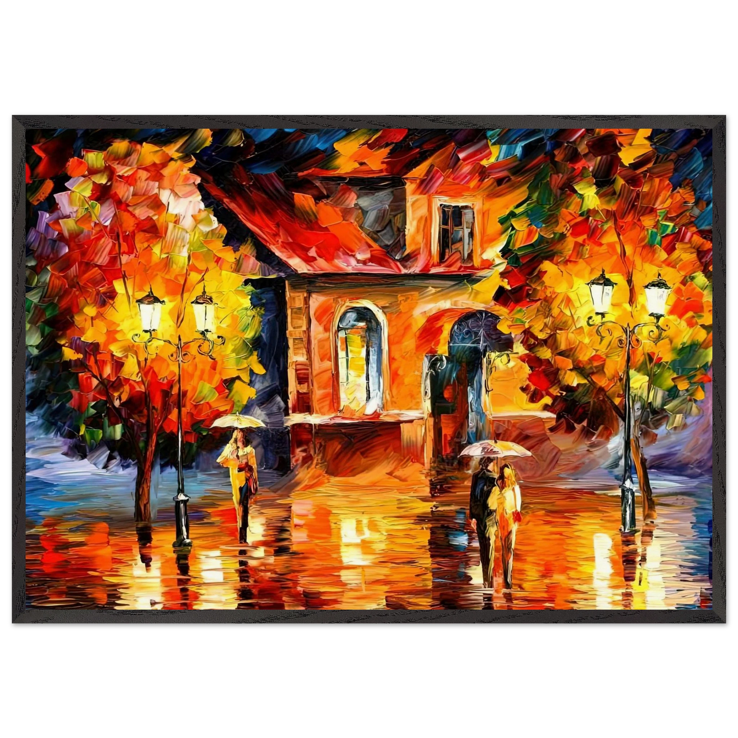 Leonid Afremov N16 - Leonid Afremov 70x100 cm / 28x40 inches Framed Art Print – Black Wooden Frame